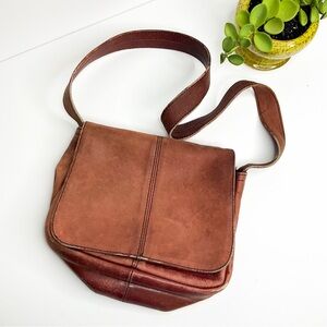 Frank Clegg Vintage Brown Leather Shoulder Bag
